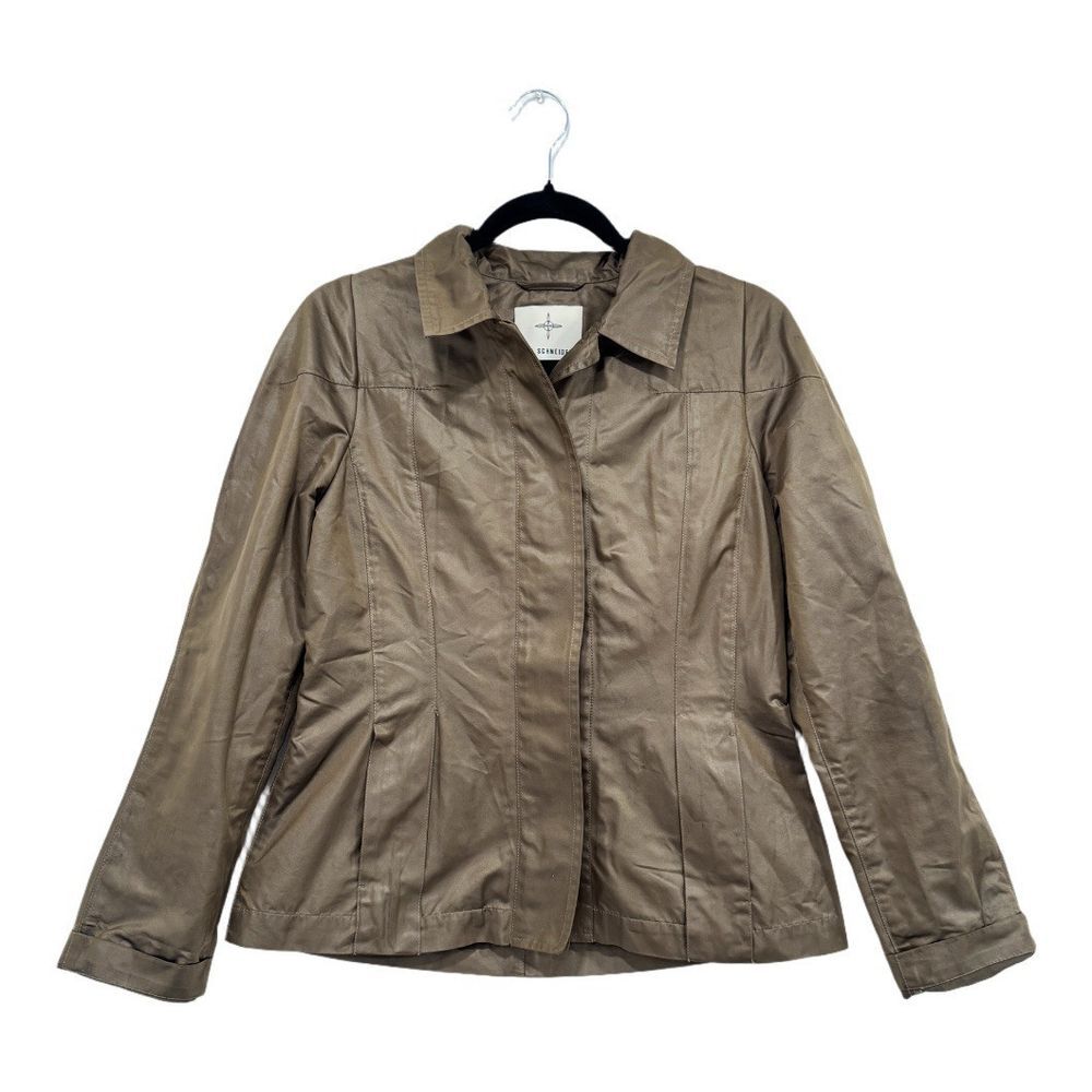 ULI SCHNEIDER Olive Brown Collared Jacket Blazer Germany Women 8 Grunge Edgy